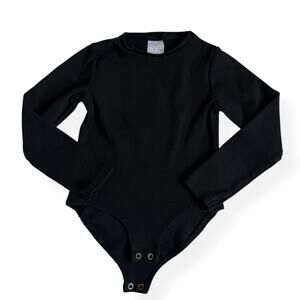 Zara Girls Black Ribbed Bodysuit